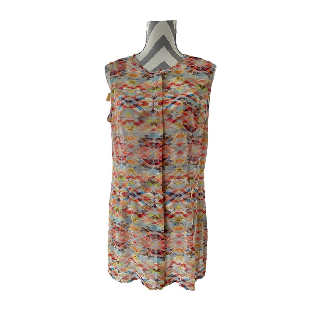 CAbi Sheer Sleeveless Top Size M